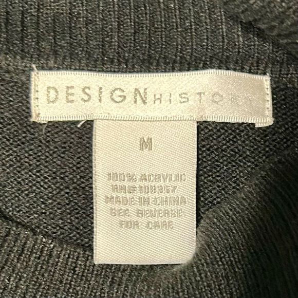 Design History Sweater Dress Women's Medium Black Fitted Cap Sleeves Embellished - Picture 12 of 12